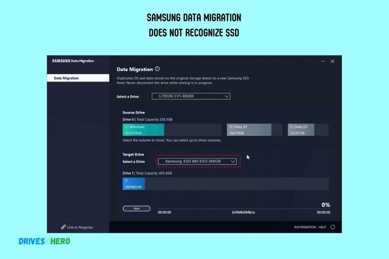 Samsung Data Migration Does Not Recognize Ssd