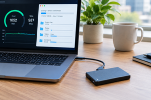 External SSD Fast in Benchmark but Slow During File Transfers