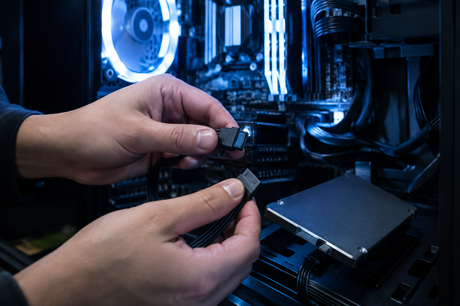 Troubleshooting cable connections when an SSD is not detected by the system